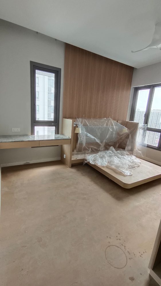 Guest bedroom after post-renovation cleaning by Ultra Cleaning