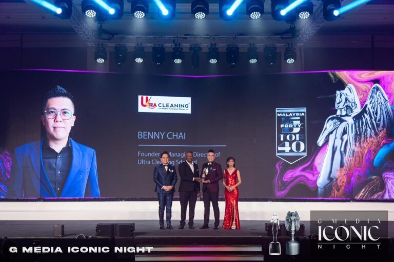 Ultra Cleaning founder Benny Chai receiving the G Forty Top 40 award