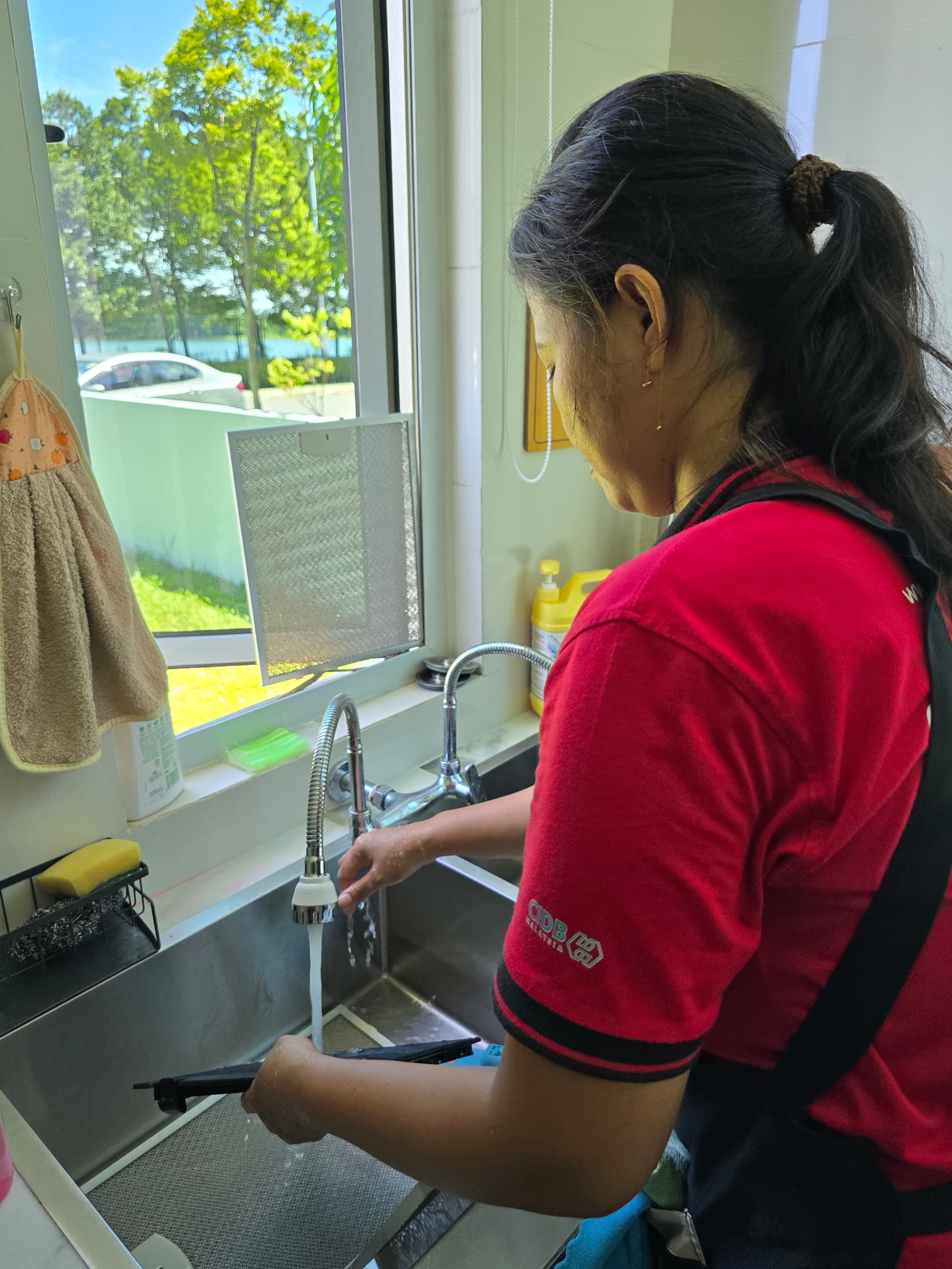 Ultra Cleaning specialist washing dishes